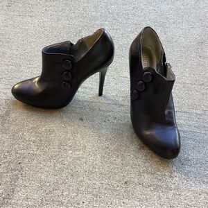 Guess by Marciano Black Heeled Boots with Button Detail